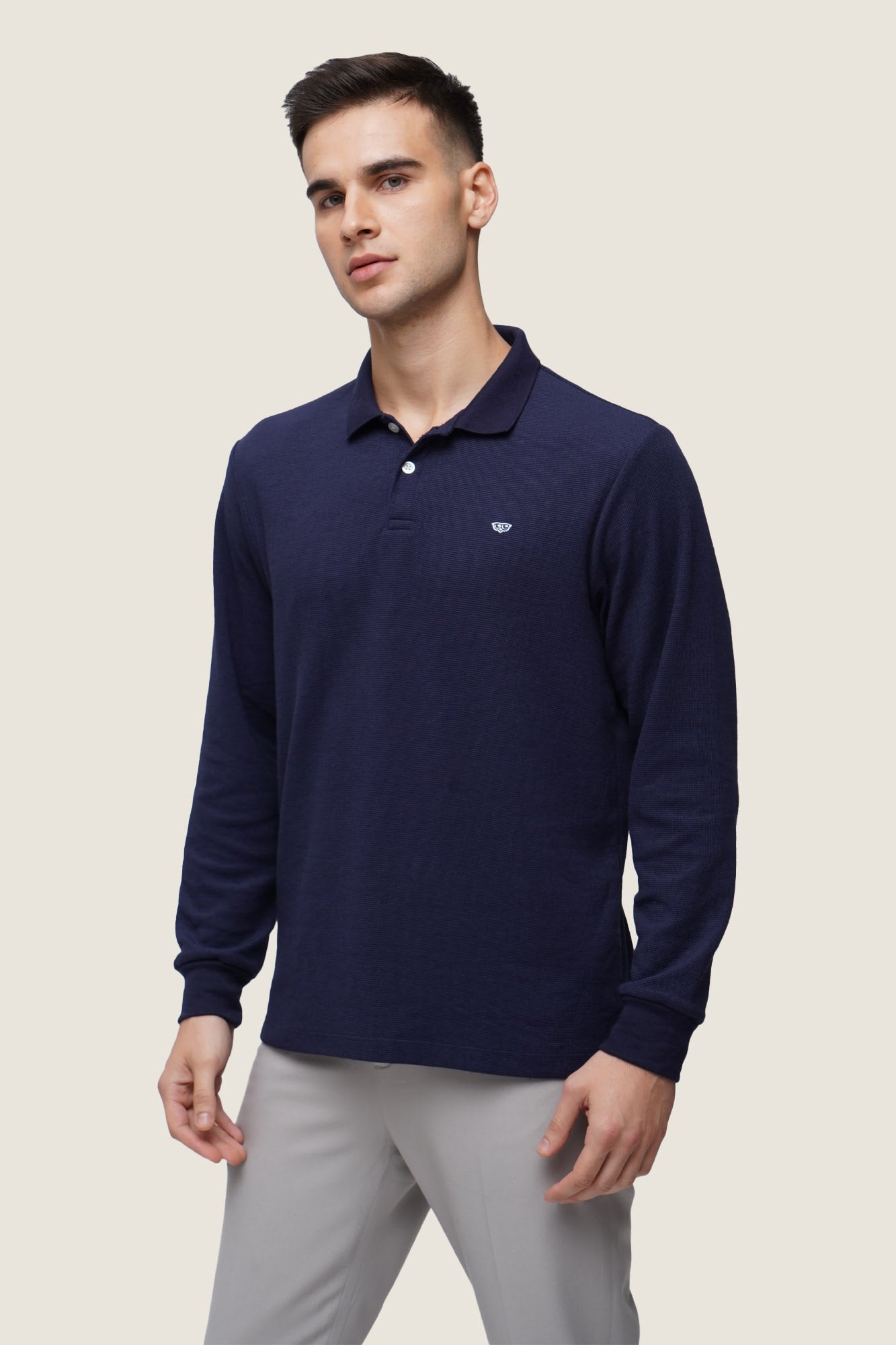 Lacoste navy long sleeve polo shirt Clearance