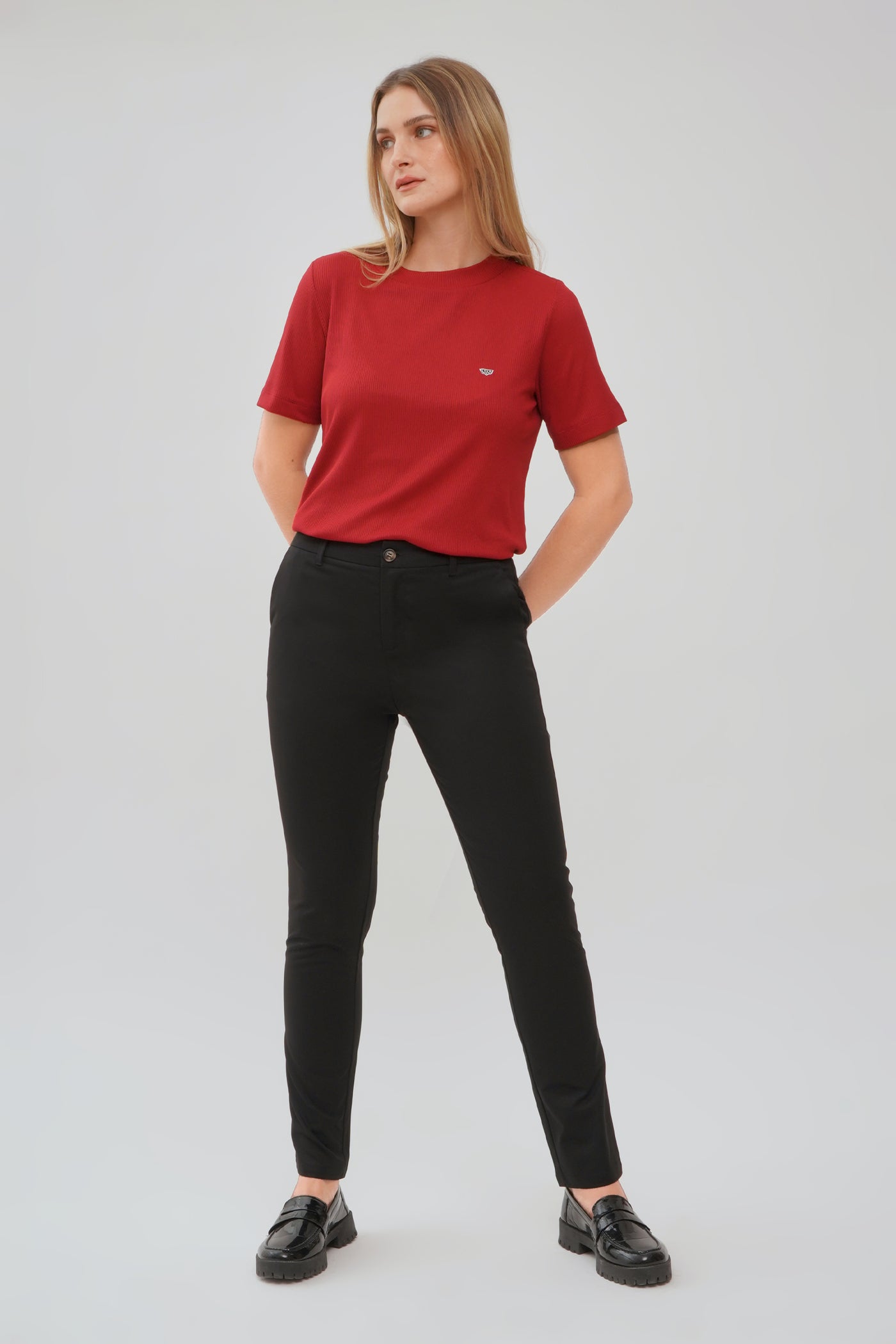 Slim Trousers with Owl Embro