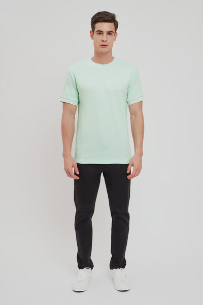Regular Textured Tshirt With Contrast Tipping