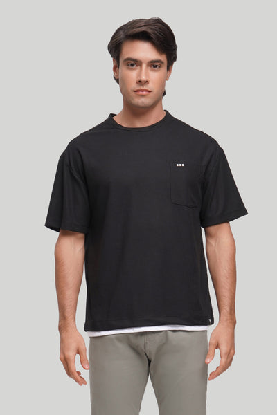 Regular Fit Double Layer Hem Textured T-Shirt