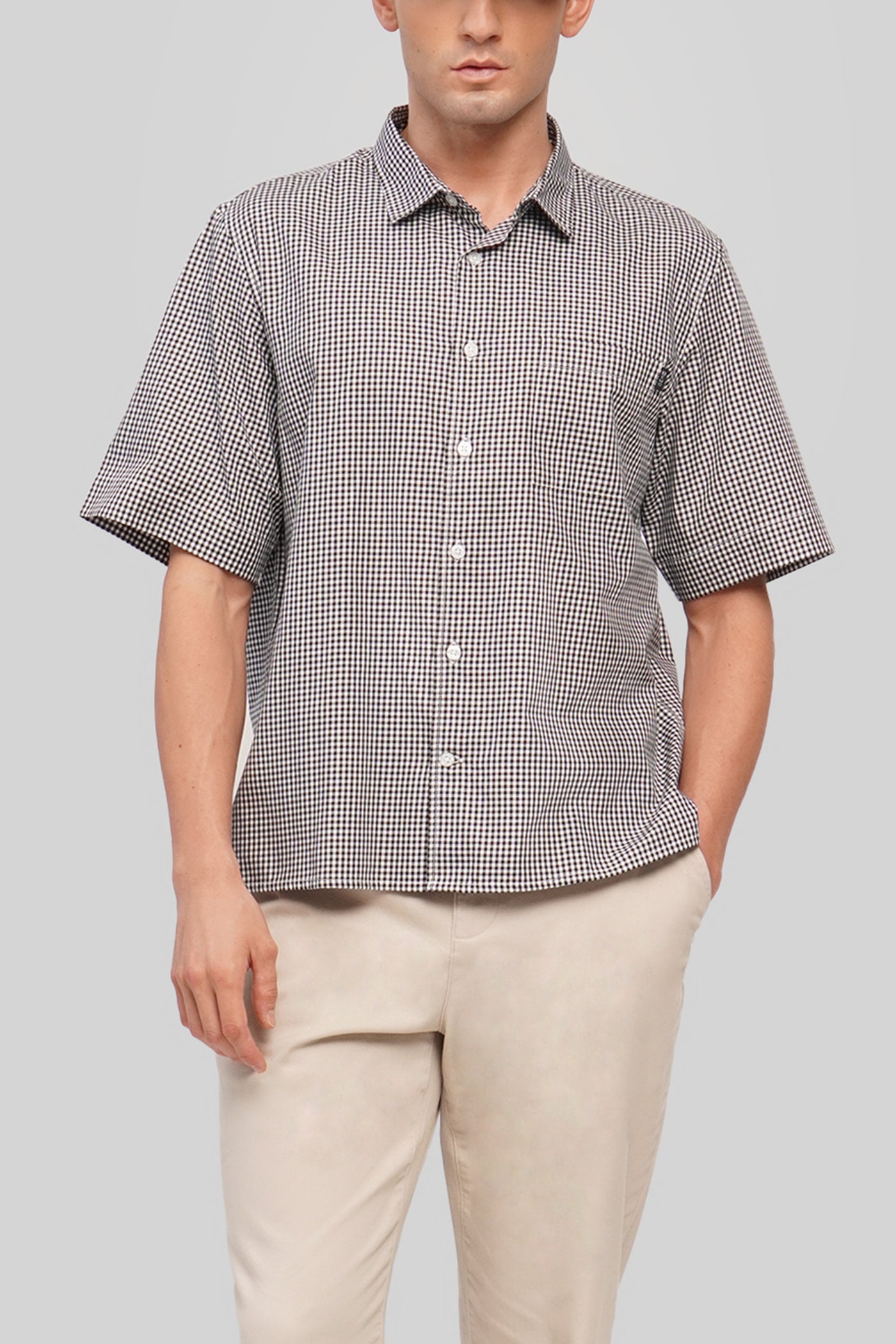 Checkered Relaxed Fit Short Sleeve Shirt