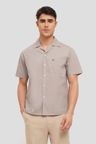 Camp Collar Button Up Short Sleeve Shirt