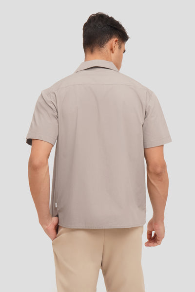Camp Collar Button Up Short Sleeve Shirt