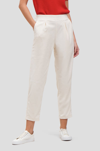 Textured Pull-Up Trousers