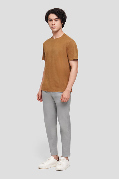 Textured Short Sleeve T-Shirt With Suede Finish
