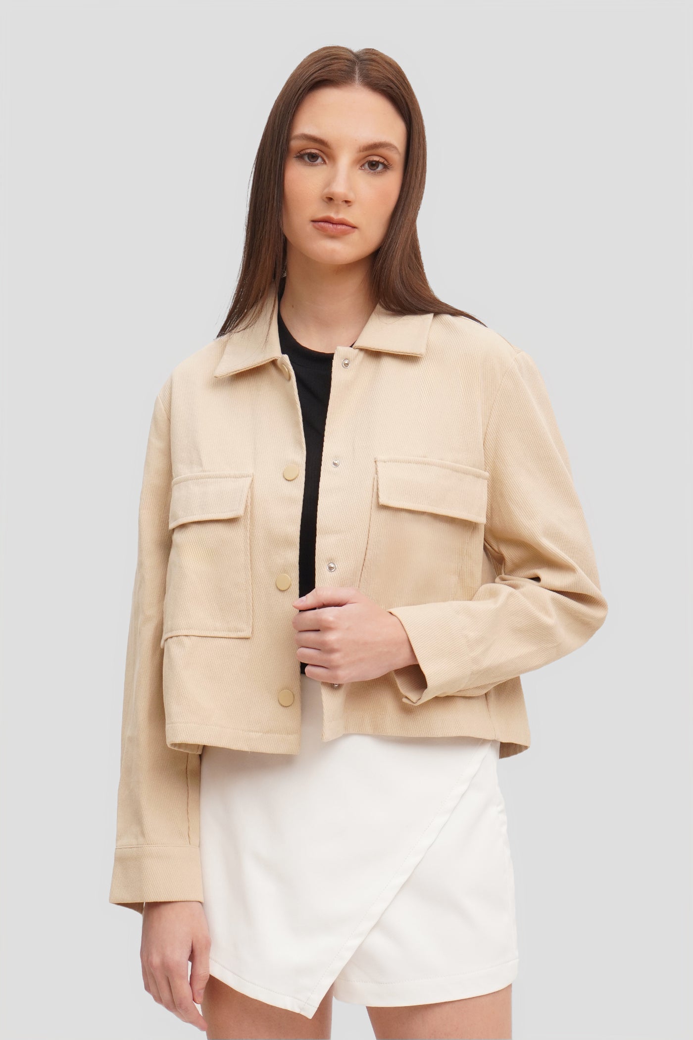 Cropped Jacket with Pocket Detail