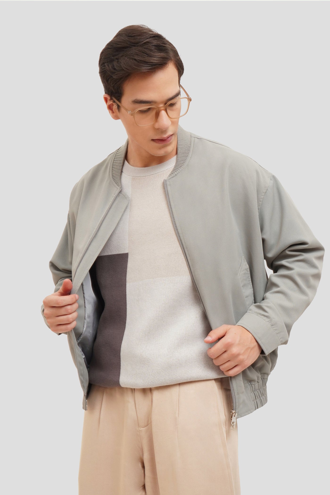 Bomber Jacket with Snaps