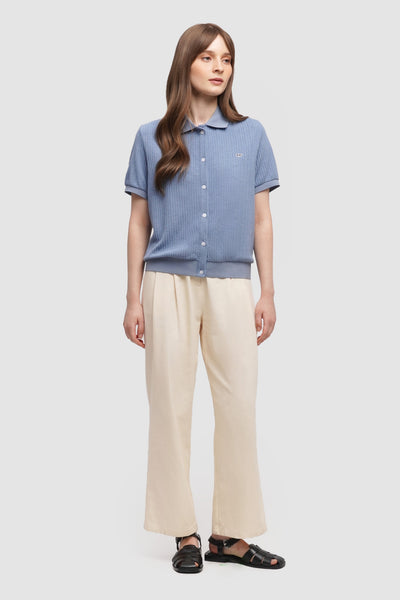 Textured Button-Up T-Shirt