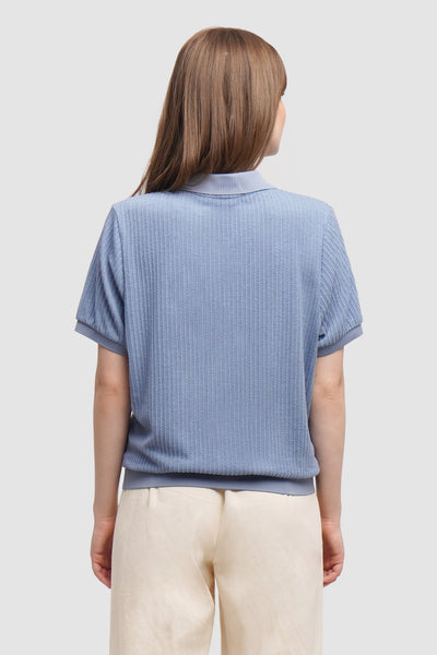 Textured Button-Up T-Shirt