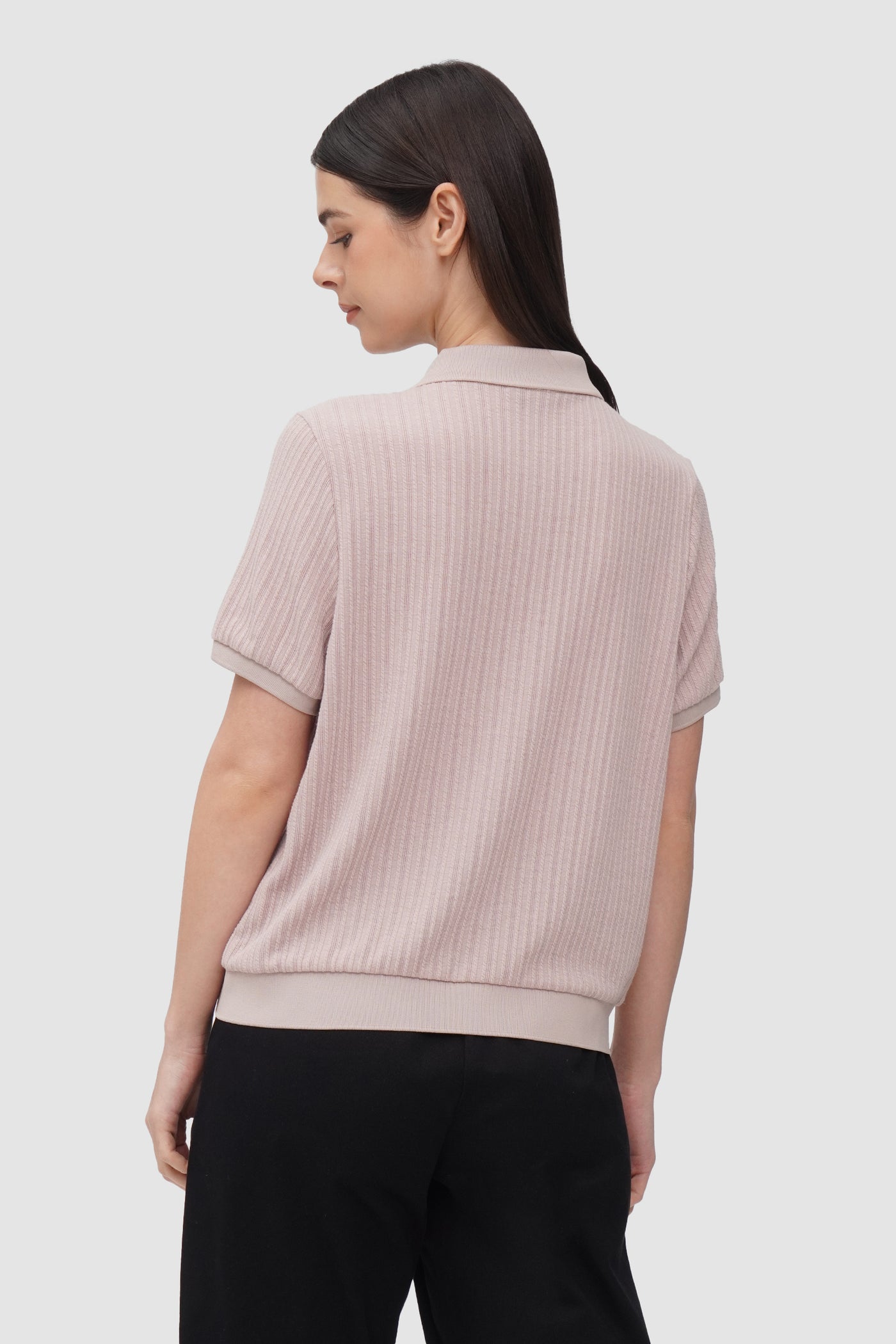 Women's Textured Button-Up T-Shirt