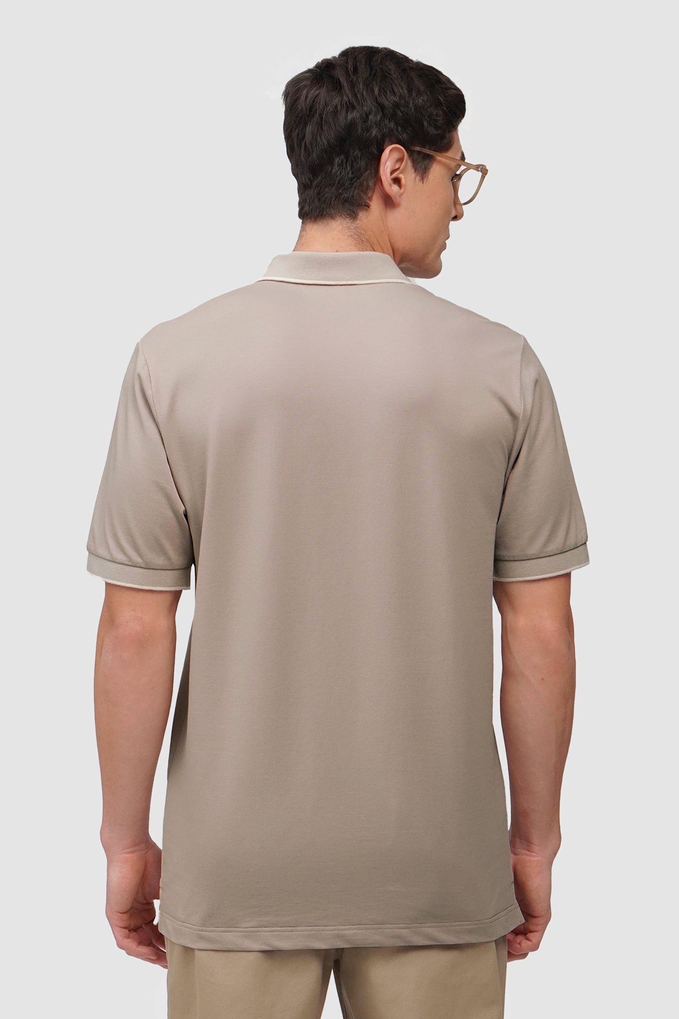 Zip-Up Polo Shirt with Tipping