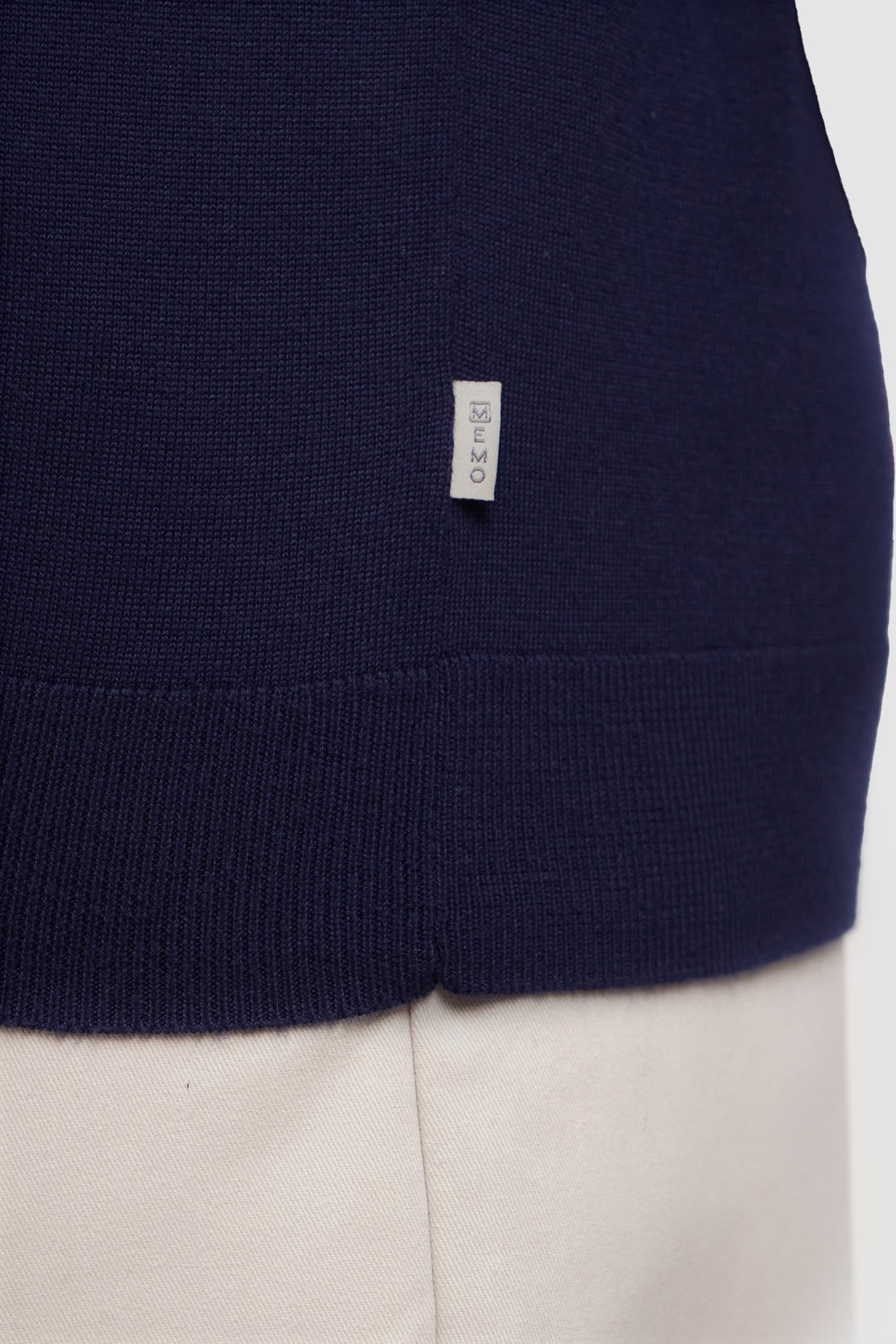 Flat Knit Long Sleeve Polo With Zip