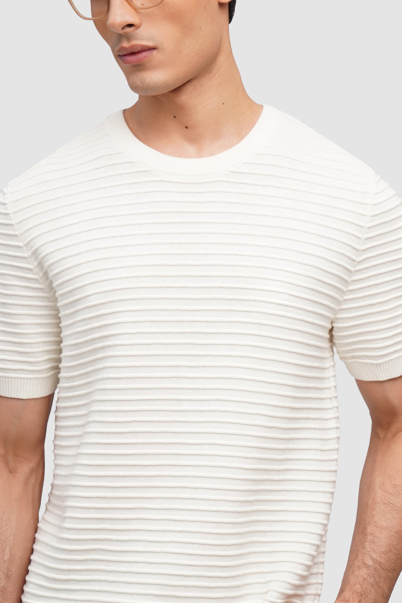 Ribbed Flat Knit T-Shirt