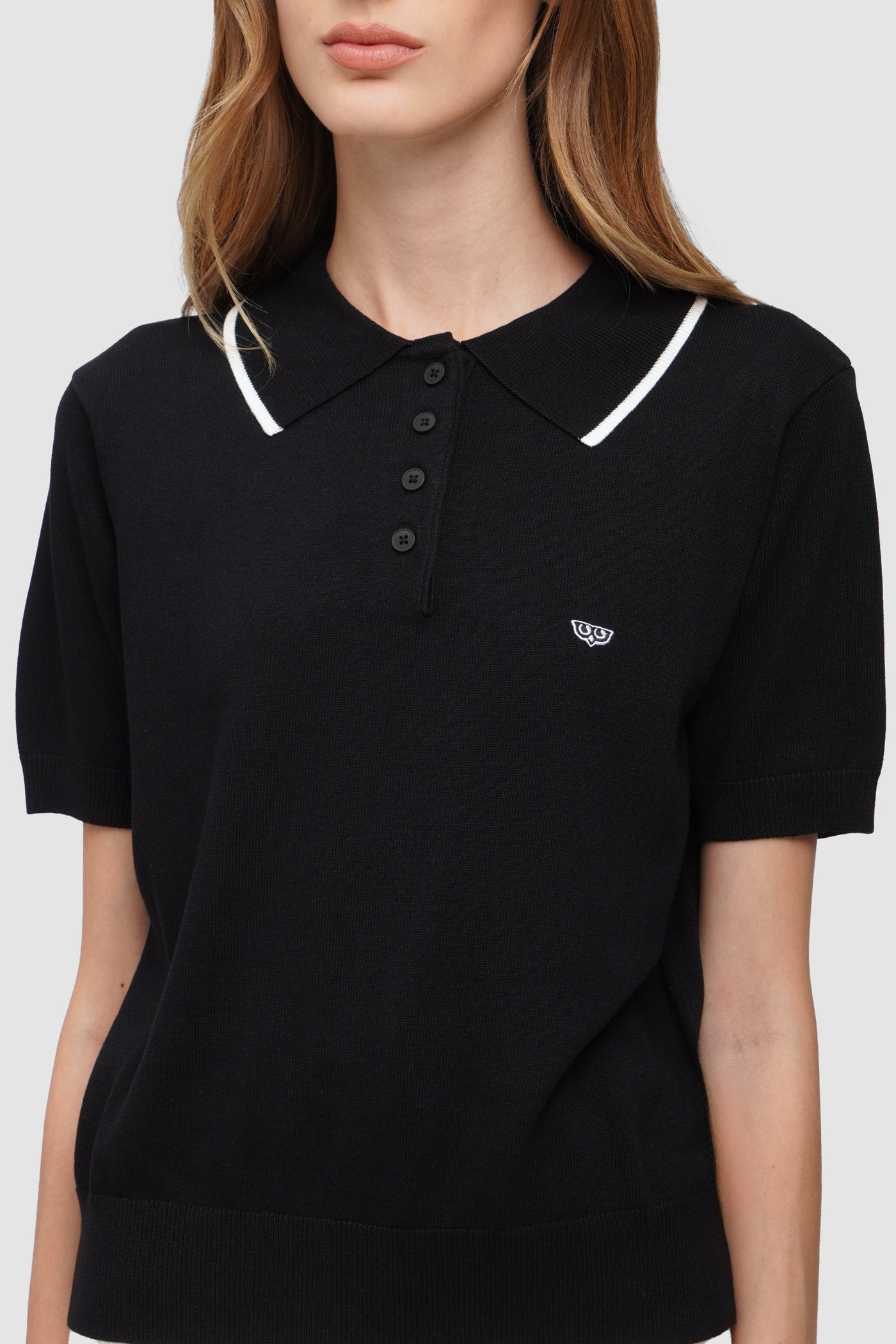 Knit Polo With Collar Tipping