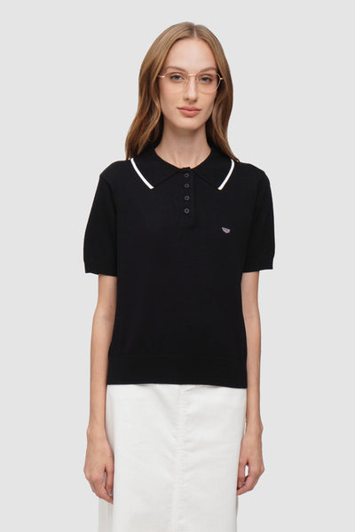 Knit Polo With Collar Tipping