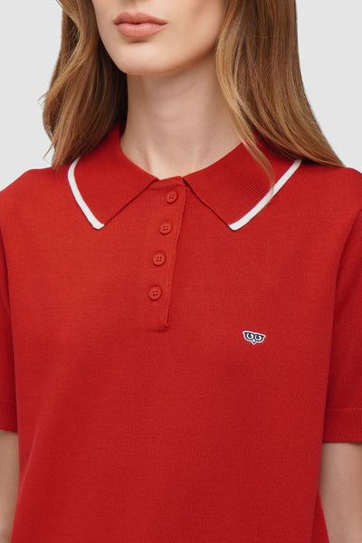 Knit Polo with Collar Tipping