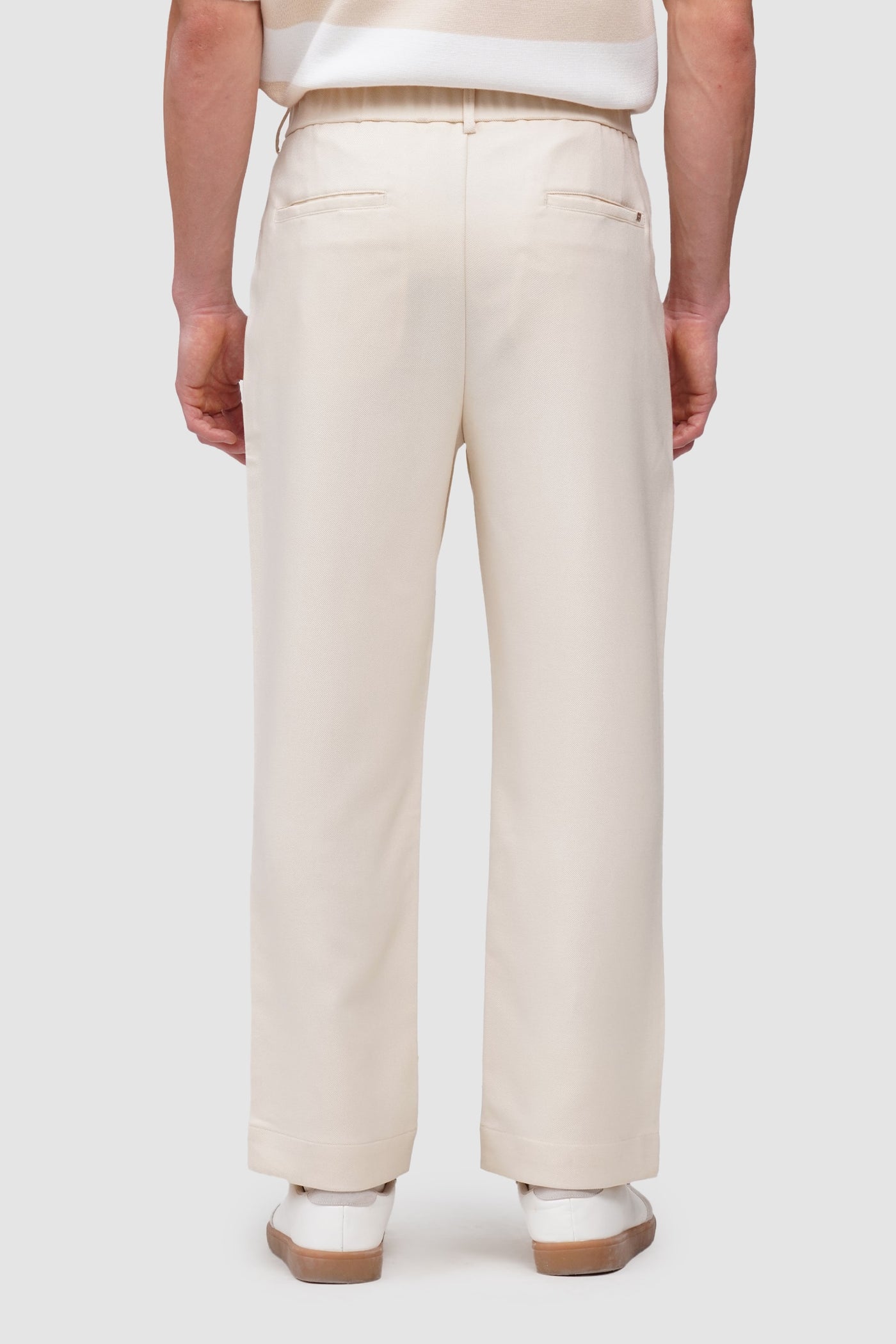 Tapered Chino Pleated Trousers