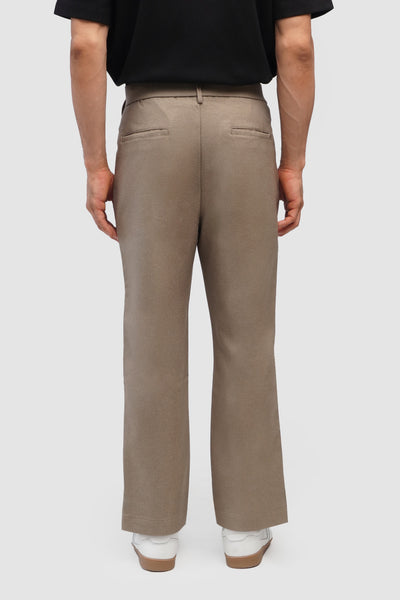 Tapered Chino Pleated Trousers