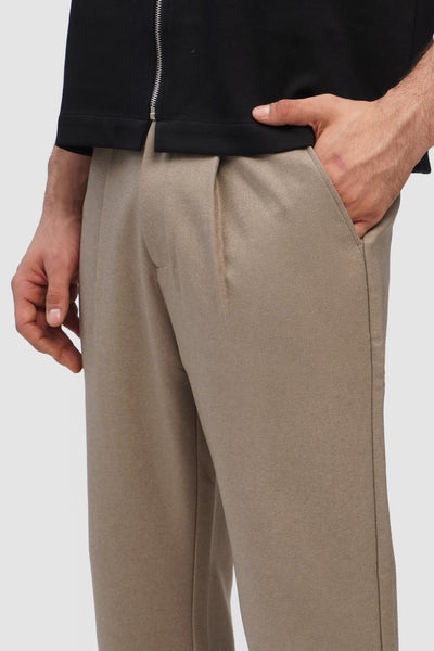 Tapered Chino Pleated Trousers