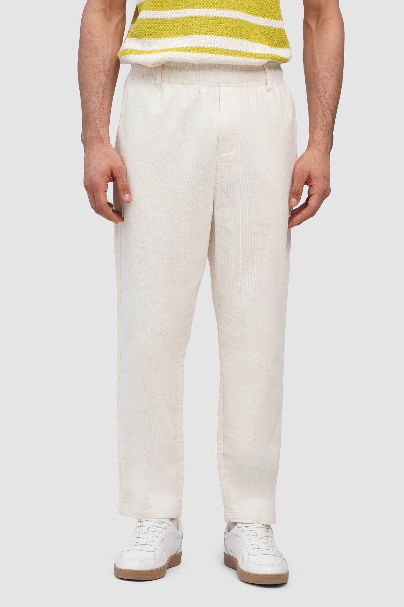 Tapered Fit Pull Up Corduroy Trousers