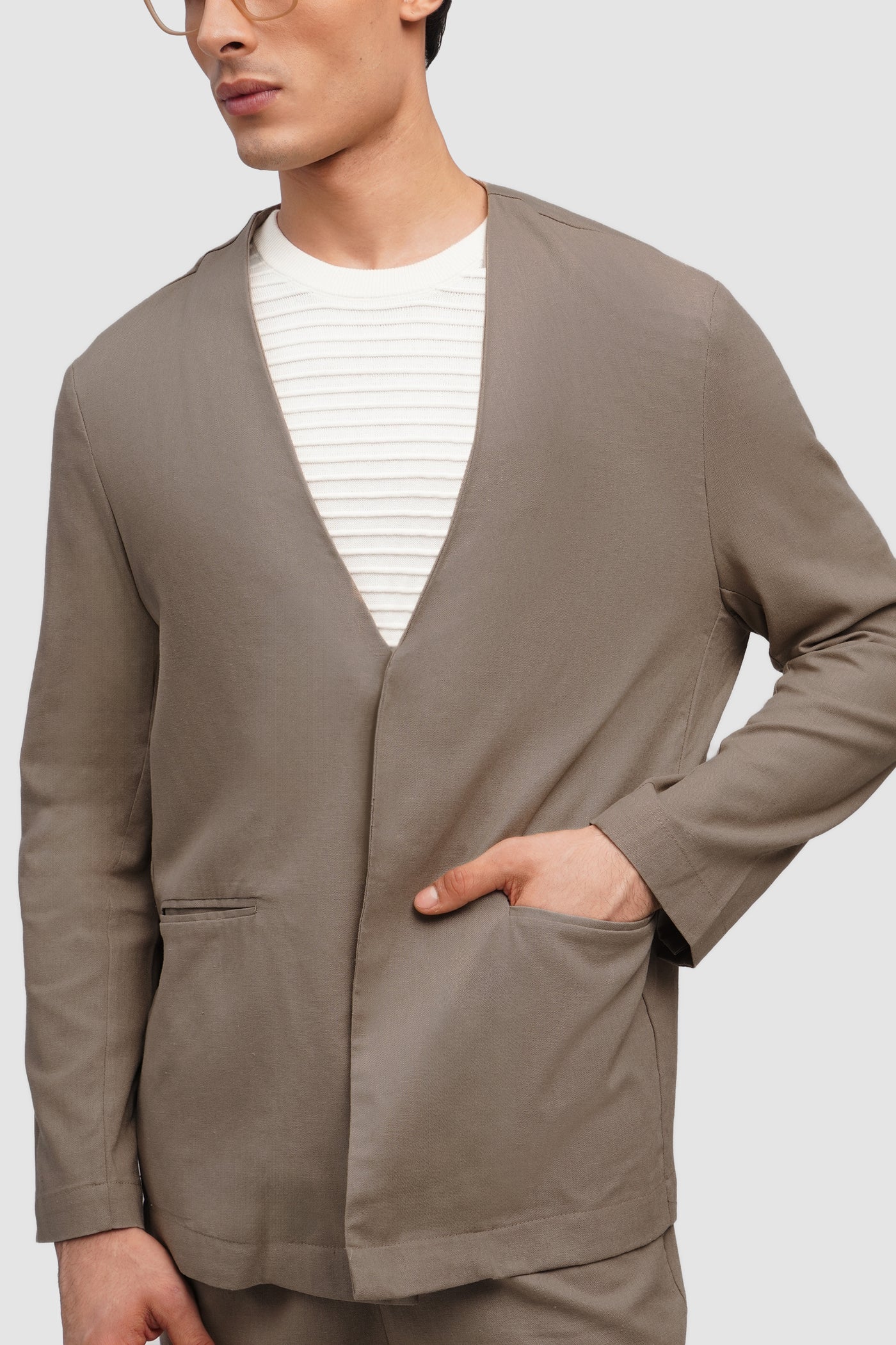 Men's Minimalist Linen Blazer