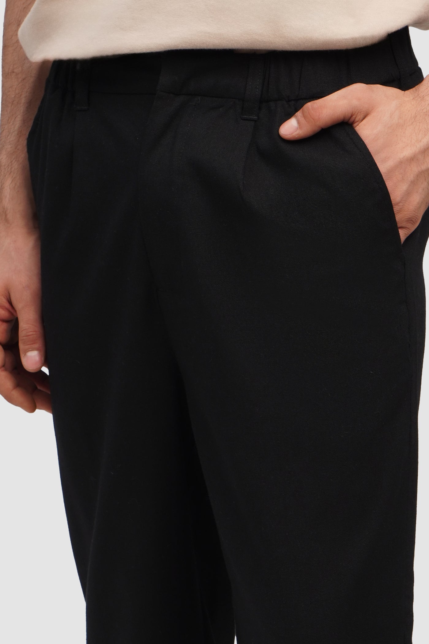 Pull Up Linen Trousers