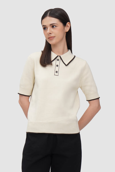 Women's Knit Polo With Tipping