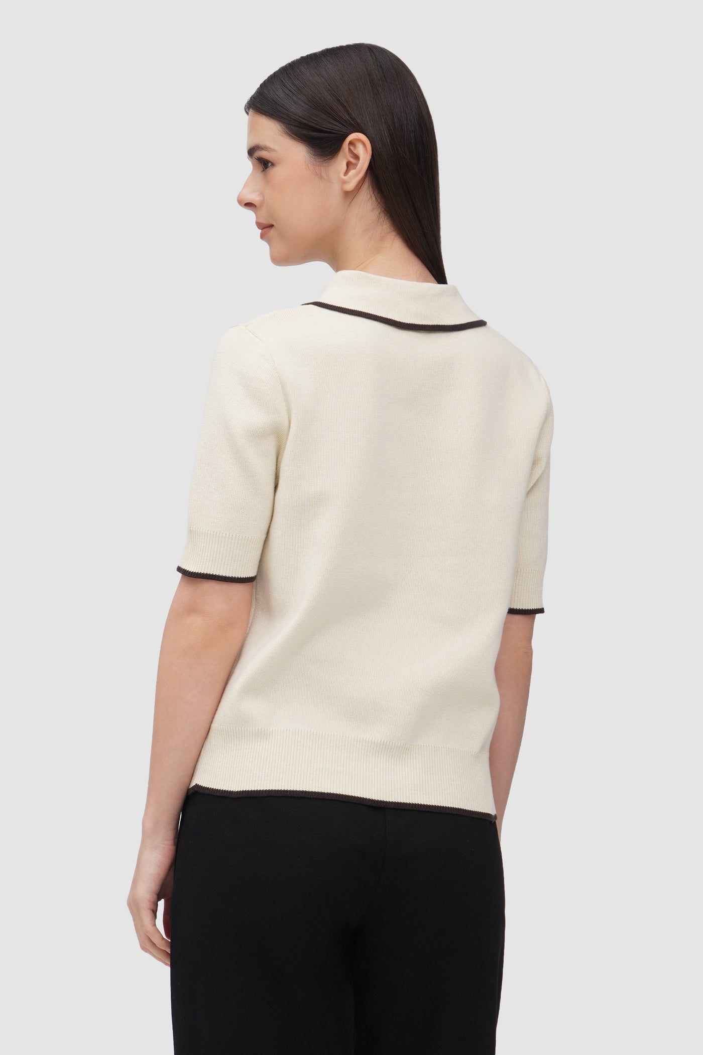 Women's Knit Polo With Tipping