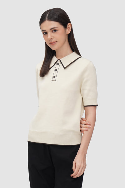 Women's Knit Polo With Tipping