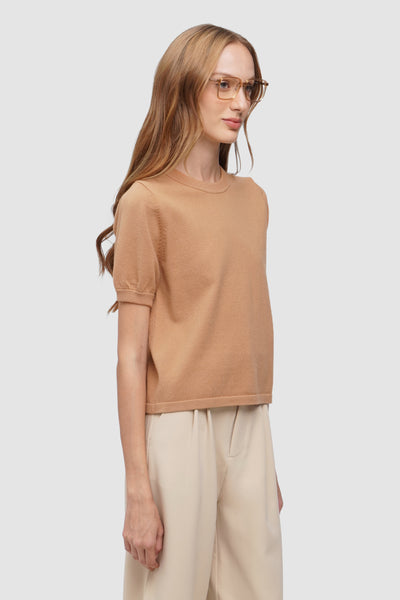 Mock Neck Puff Sleeve Top