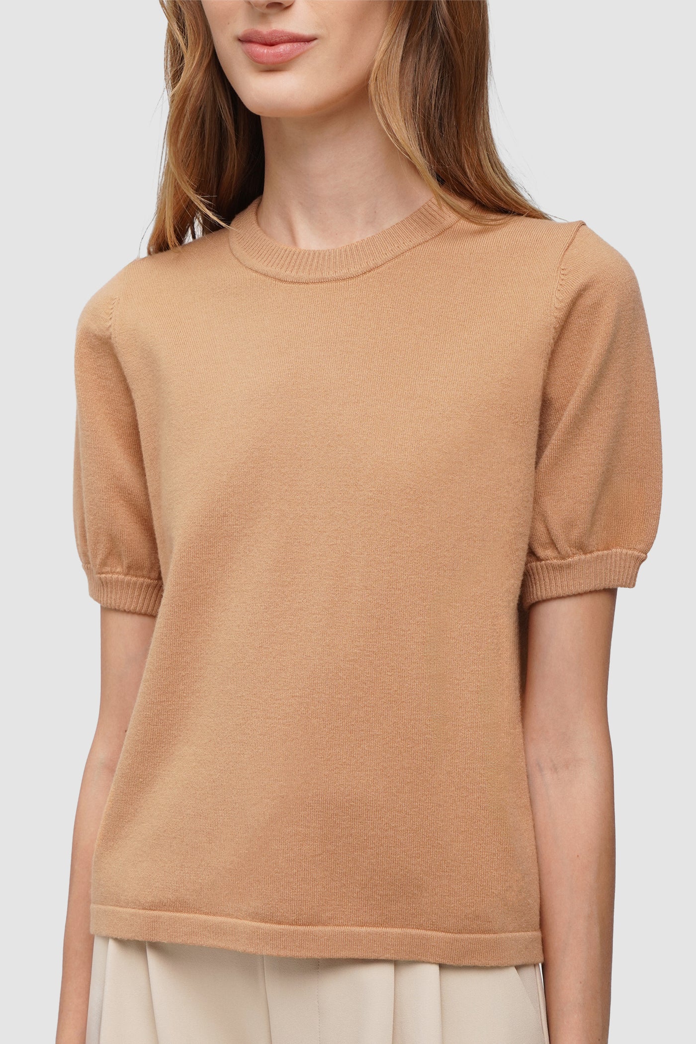 Mock Neck Puff Sleeve Top