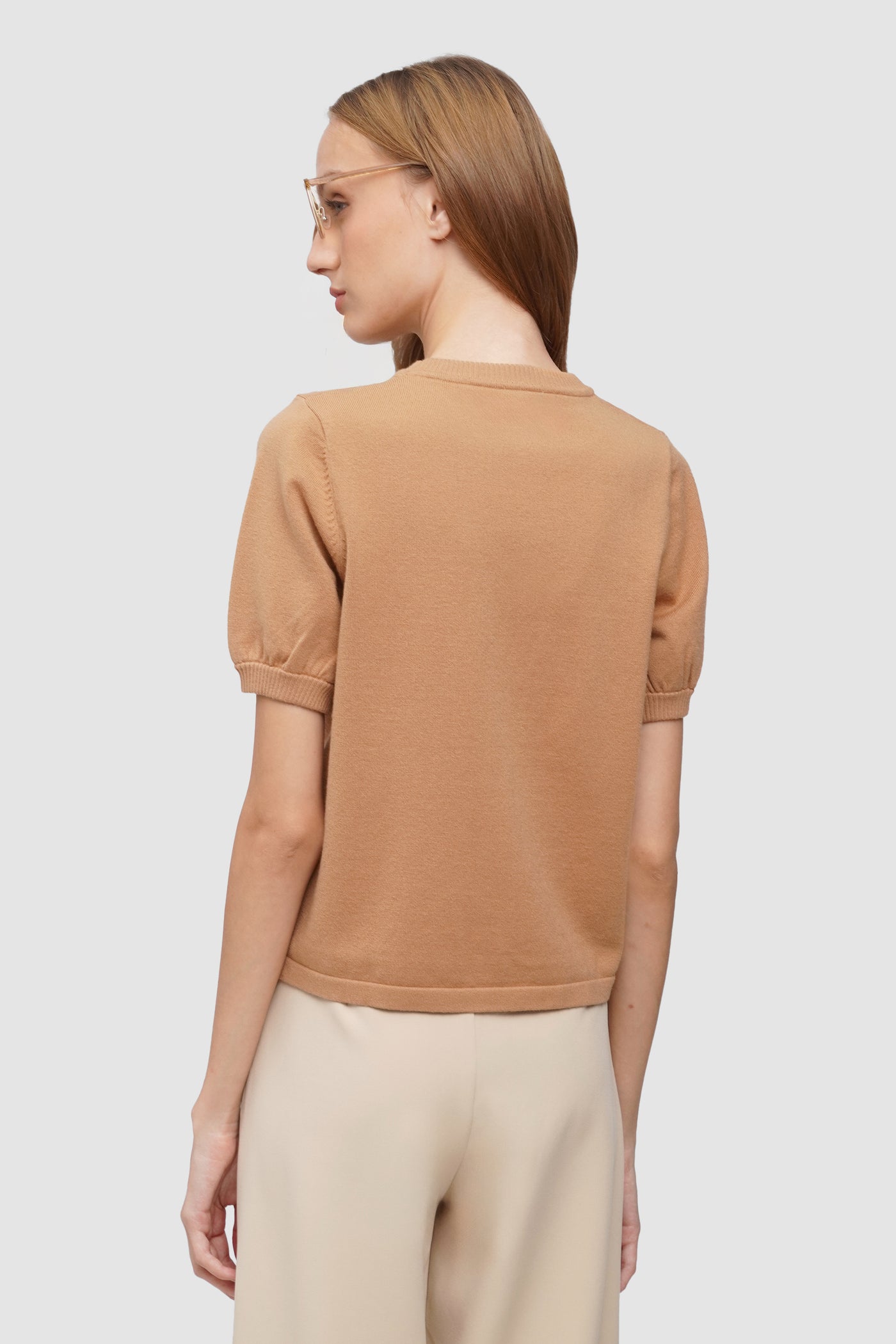 Mock Neck Puff Sleeve Top