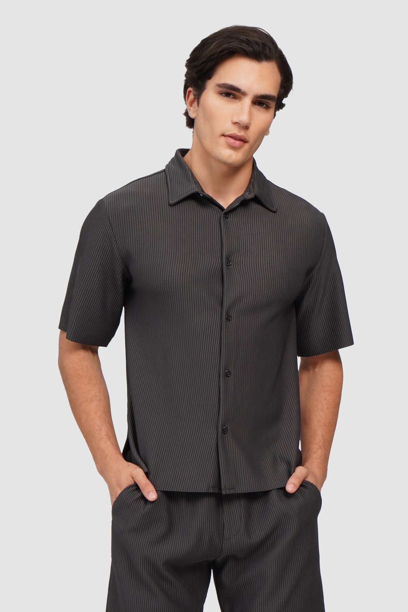 Pleated Short Sleeve Shirt