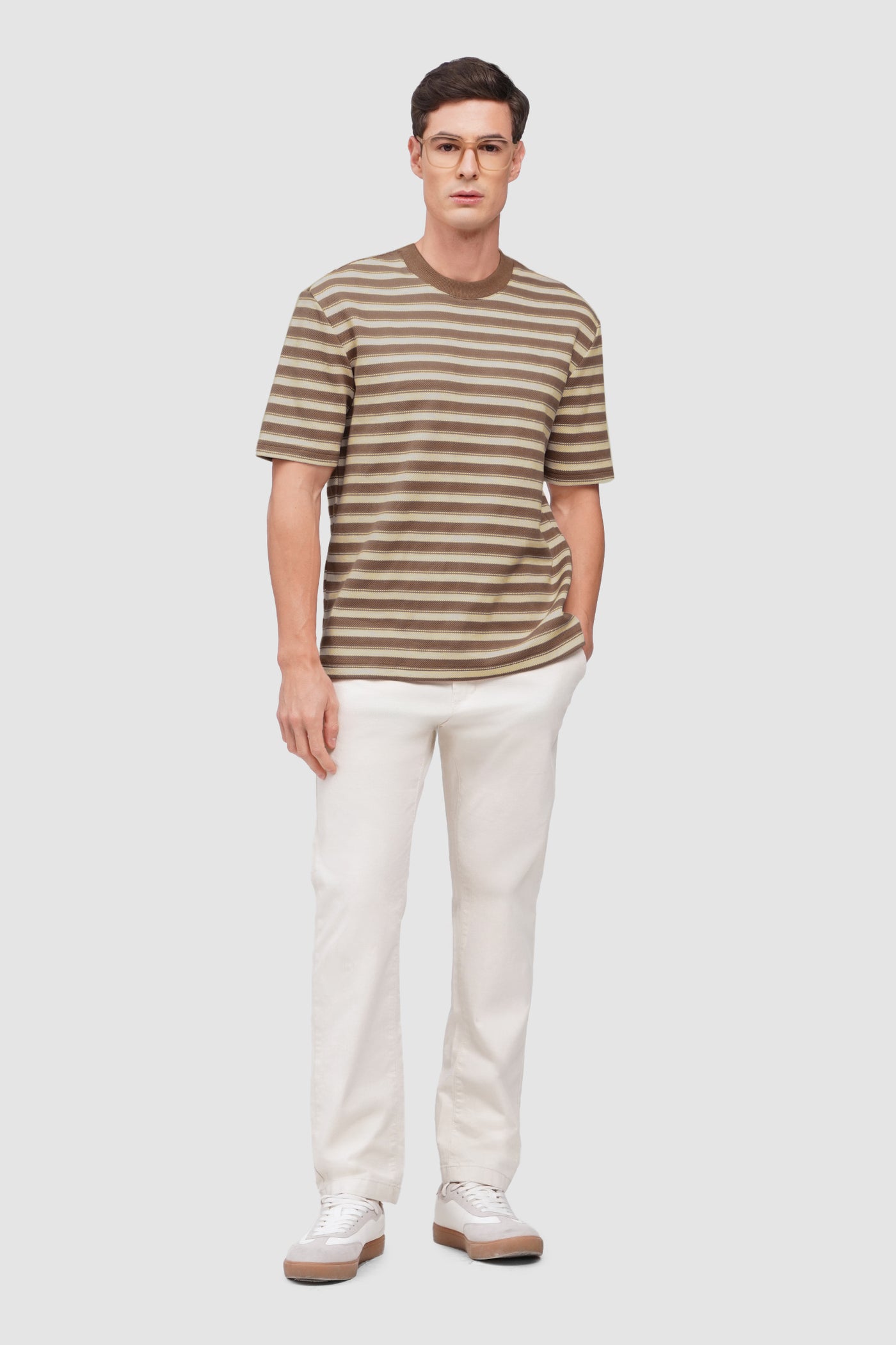 Textured Ringer Striped T-Shirt