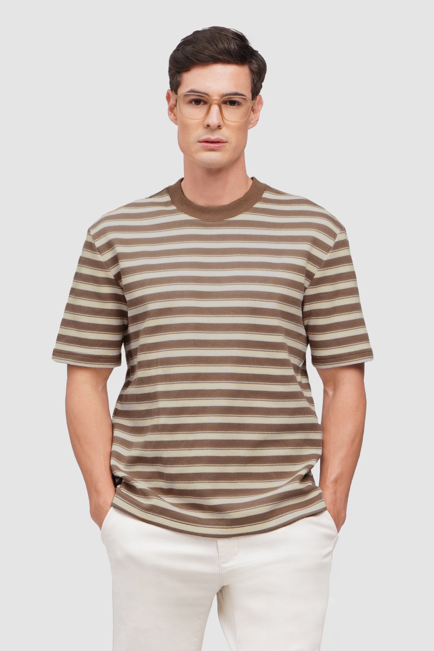 Textured Ringer Striped T-Shirt