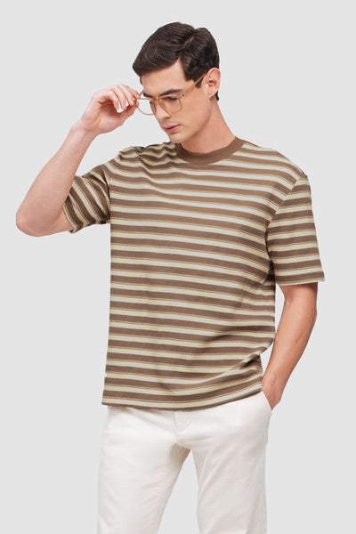 Textured Ringer Striped T-Shirt