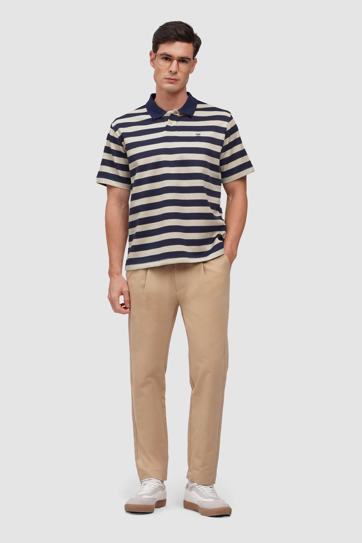 Regular Fit Rib Knit Striped Polo