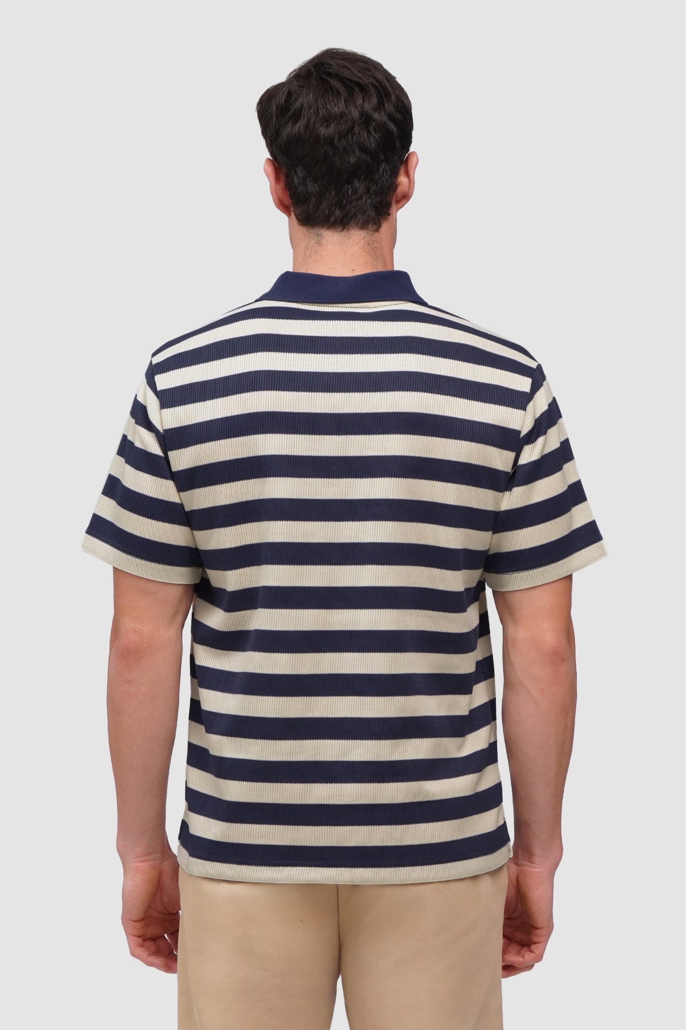 Regular Fit Rib Knit Striped Polo