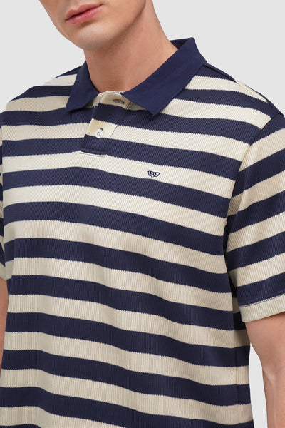 Regular Fit Rib Knit Striped Polo