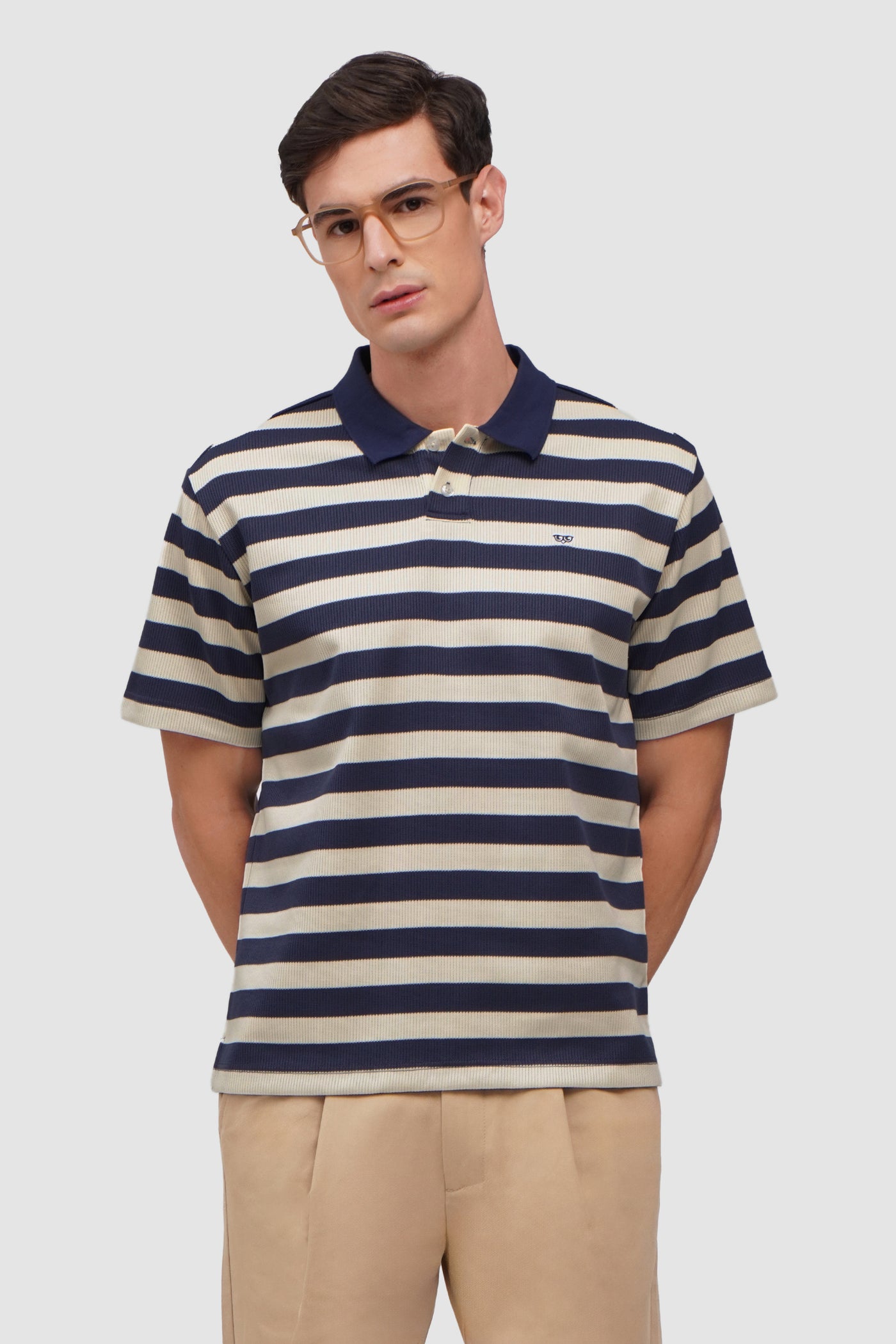 Regular Fit Rib Knit Striped Polo