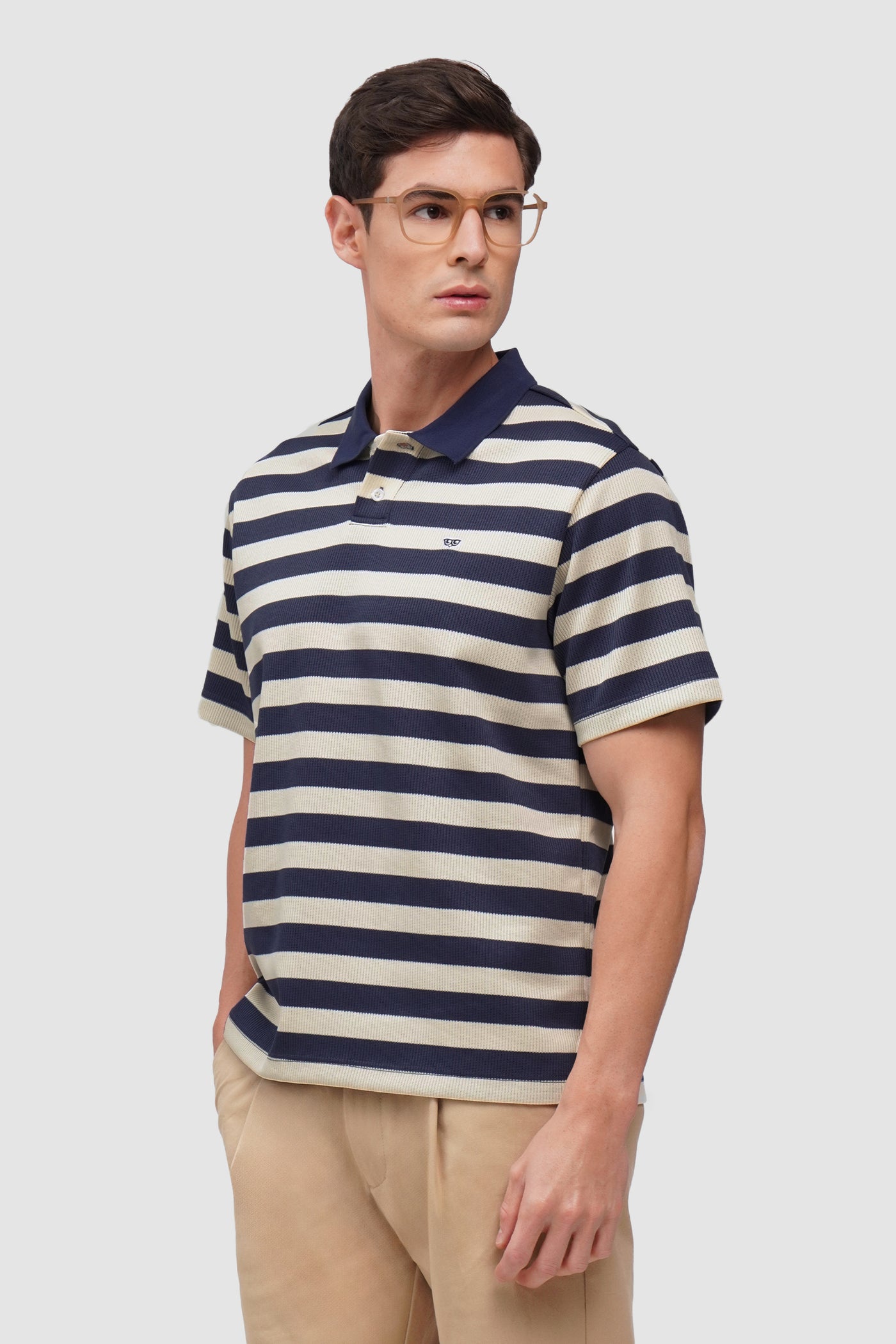 Regular Fit Rib Knit Striped Polo