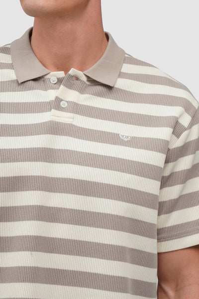 Regular Fit Rib Knit Striped Polo