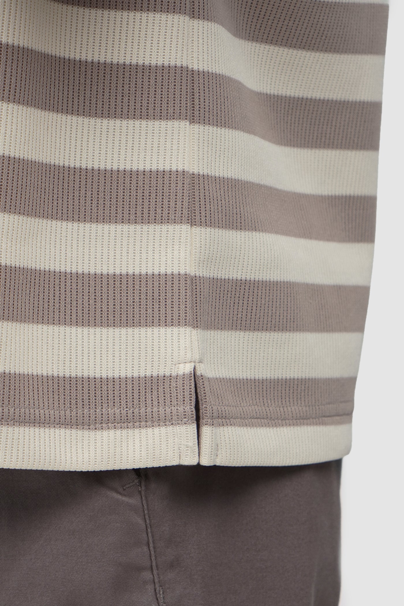 Regular Fit Rib Knit Striped Polo