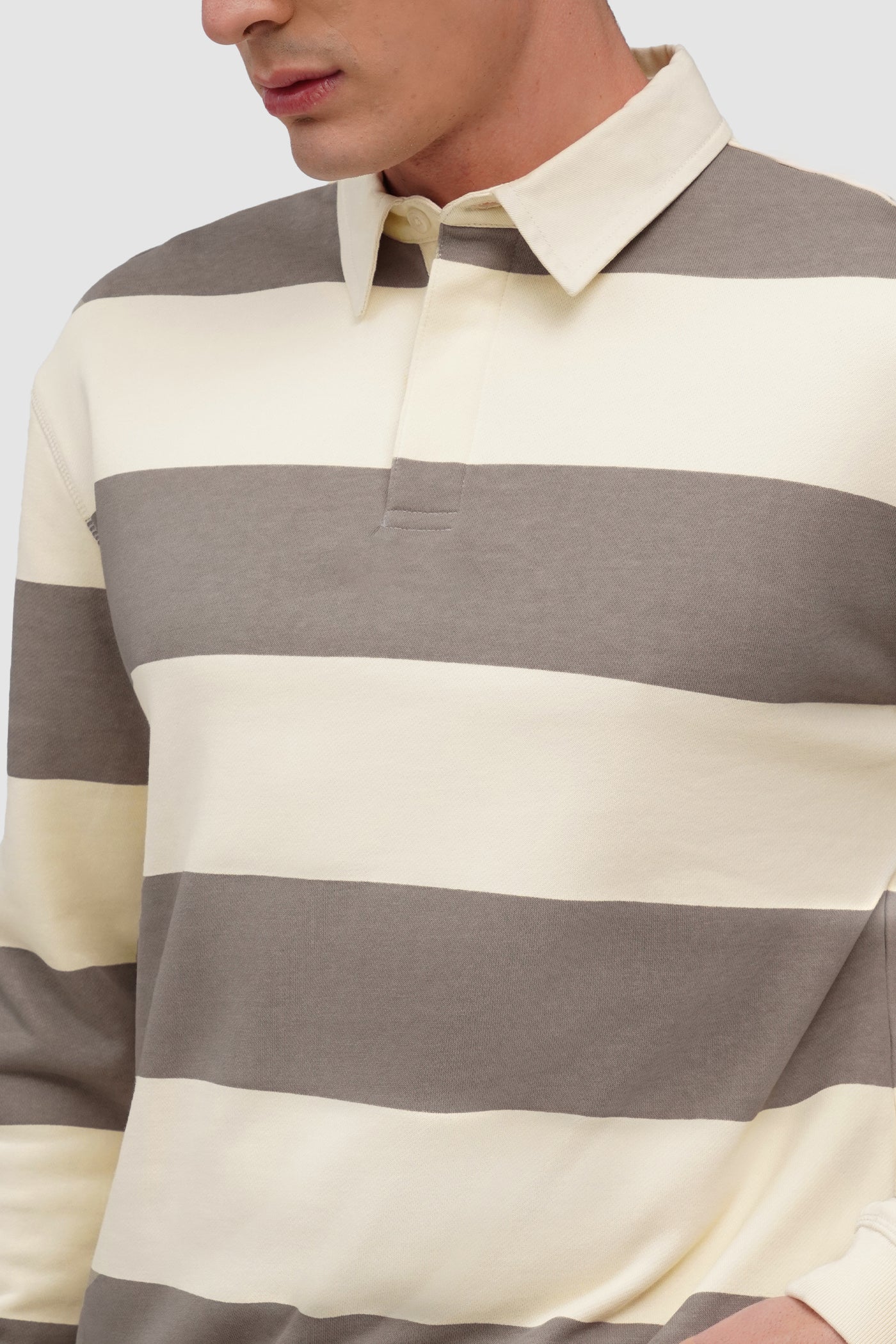 Wide Stripe Collared Pullover