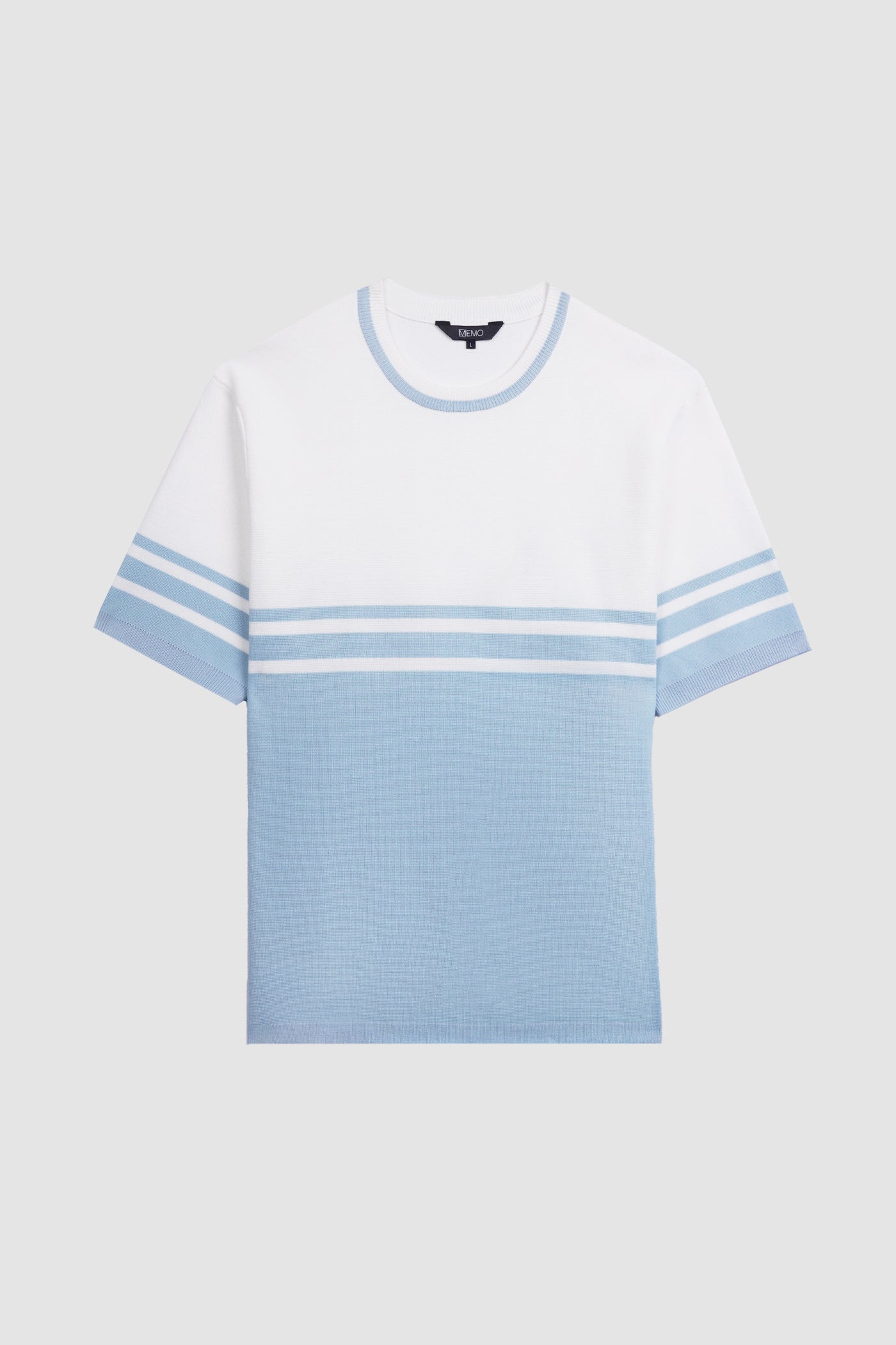 Regular Fit Flat Knit T-Shirt With Engineered Stripes