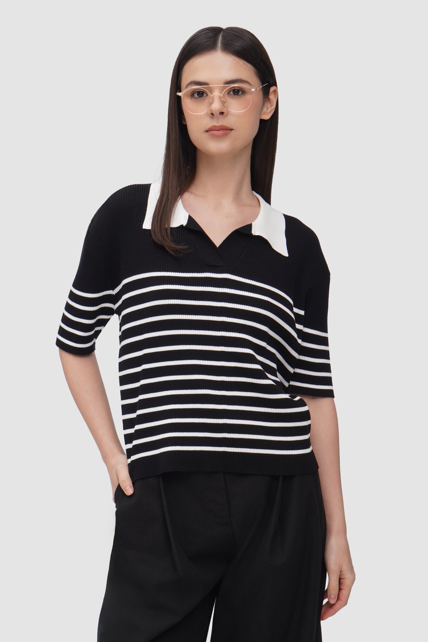 Contrast Collar Polo