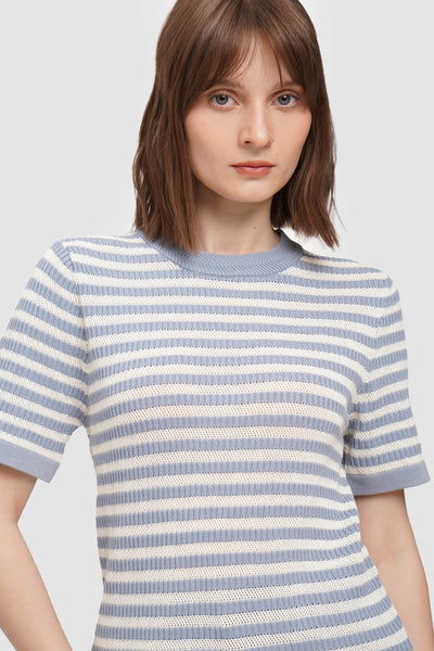 Textured Ribbing Striped Tee