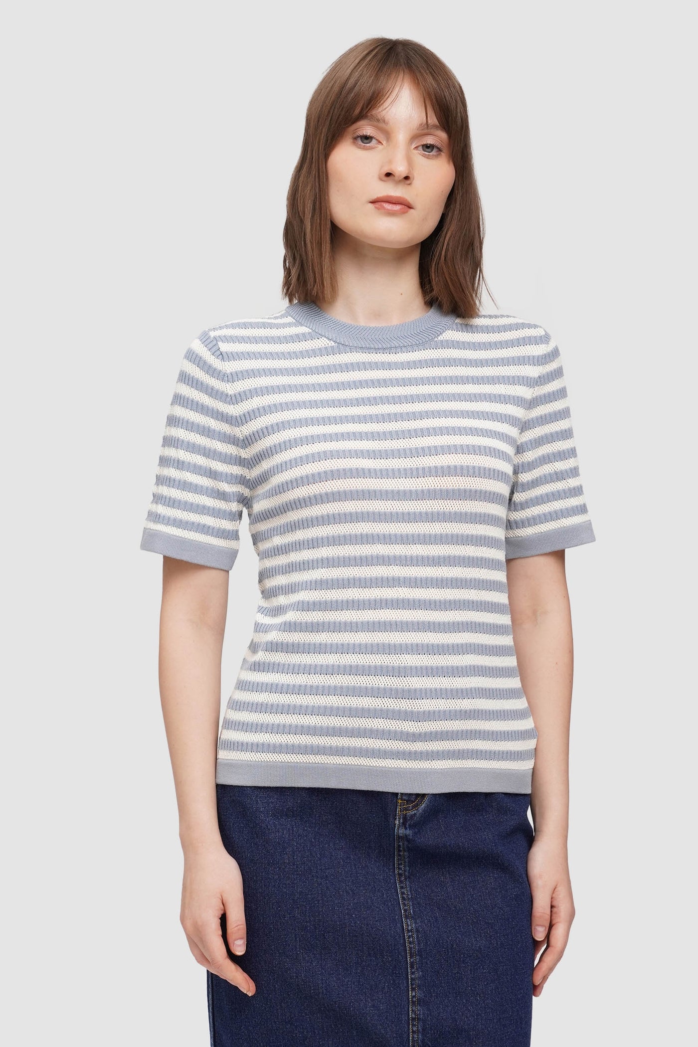 Textured Ribbing Striped Tee