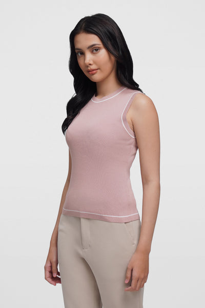 Sleeveless Top With Tipping