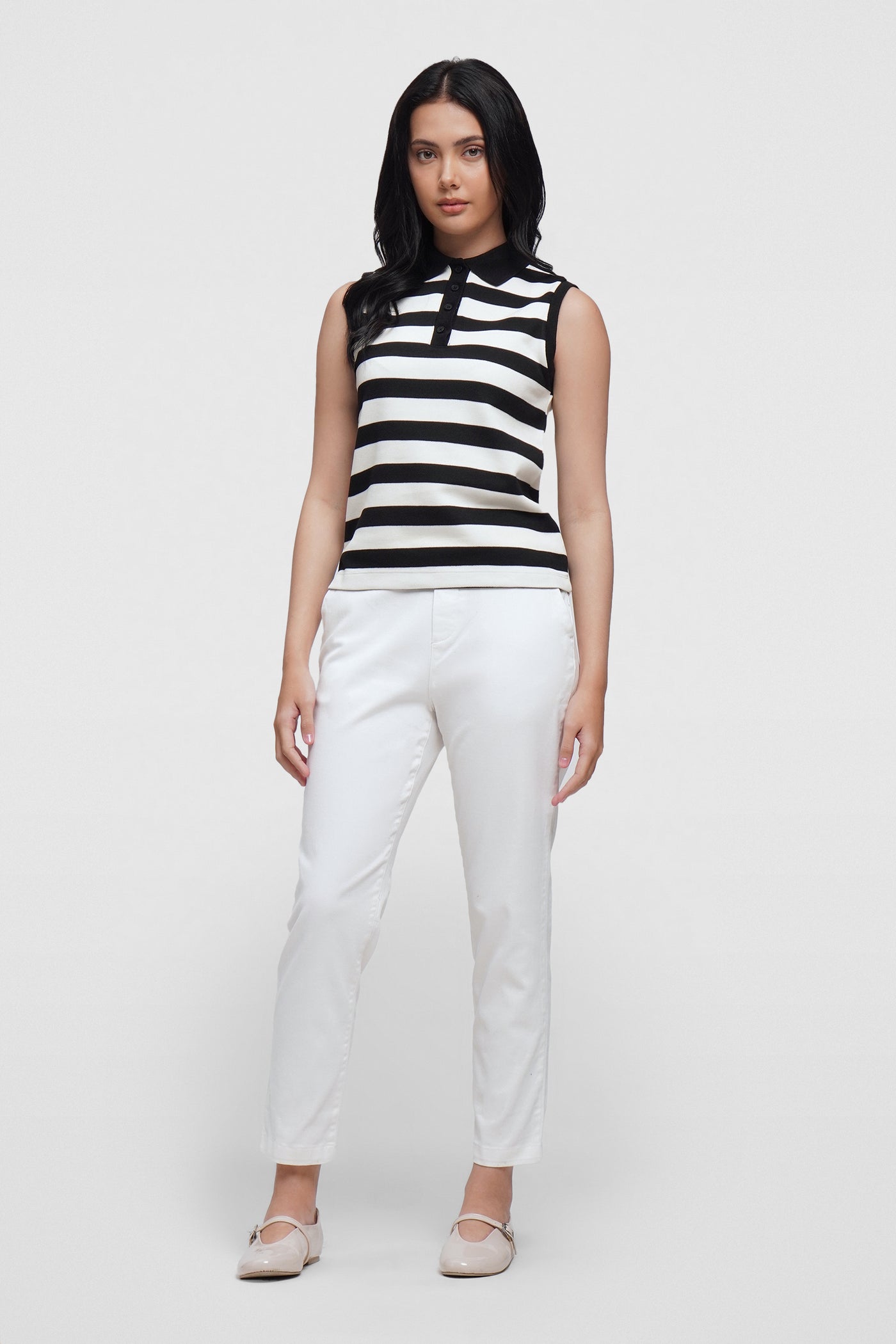 Sleeveless Pique Polo